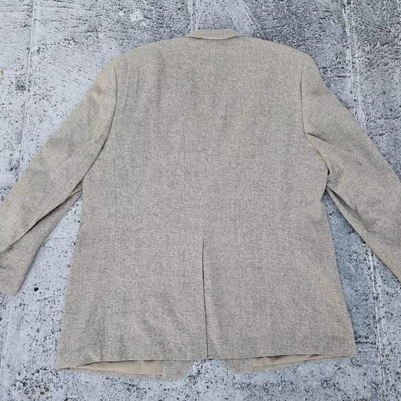 Bert Pulitzer Men Blazer Sport Coat 100% Silk Jacket Two Button Beige Size 52 - Picture 7 of 10